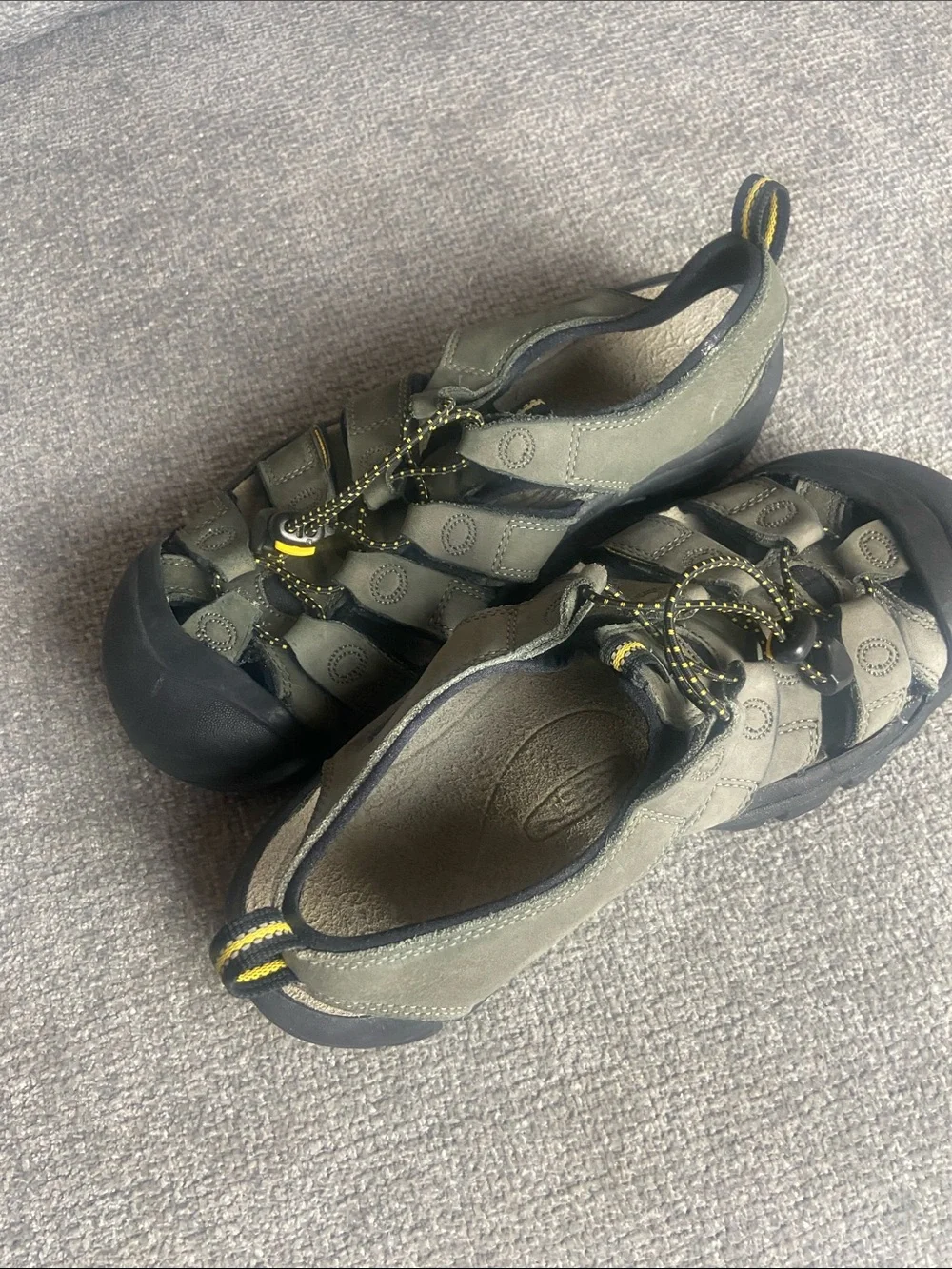 Keen Men’s Closed-Toe Sandals in Olive Green with Black Toe